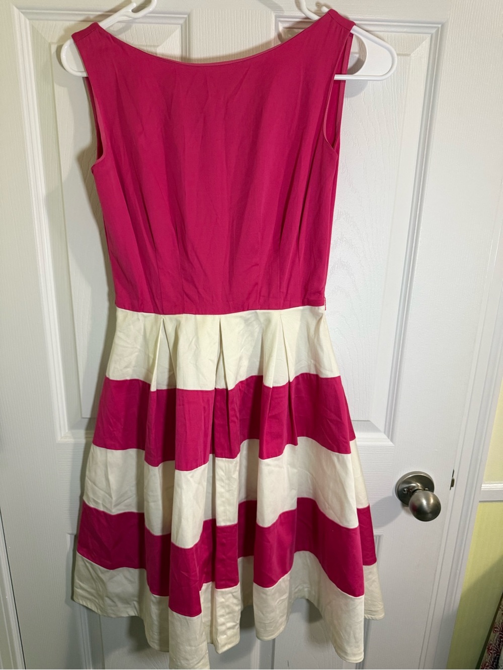 Kate Spade New York Celina Pink and White Striped Fit and Flare Dress